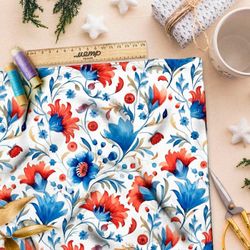 Ткань премиум флис садовый мелодия