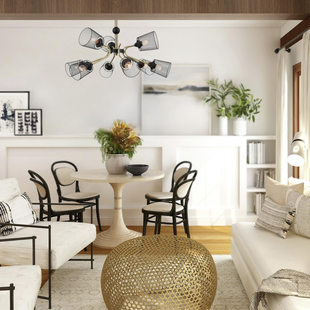 8191/9C COUNTY LN25 253 черный/античная бронза/черный металл Люстра потолочная Е27 9*60W 220V ABRIS