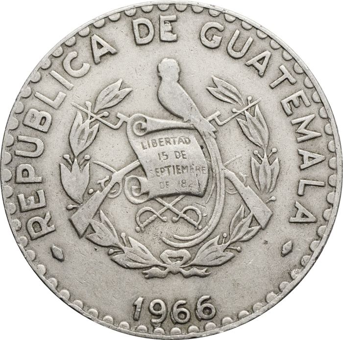 25 сентаво 1966 Гватемала XF