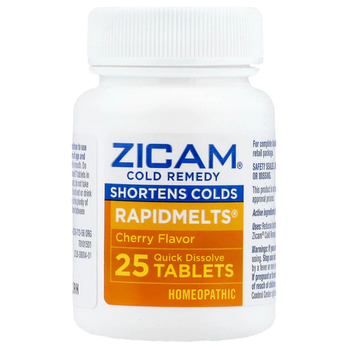 Zicam, Cold Remedy, RapidMelts®, с вишневым вкусом, 25 быстрорастворимых таблеток
