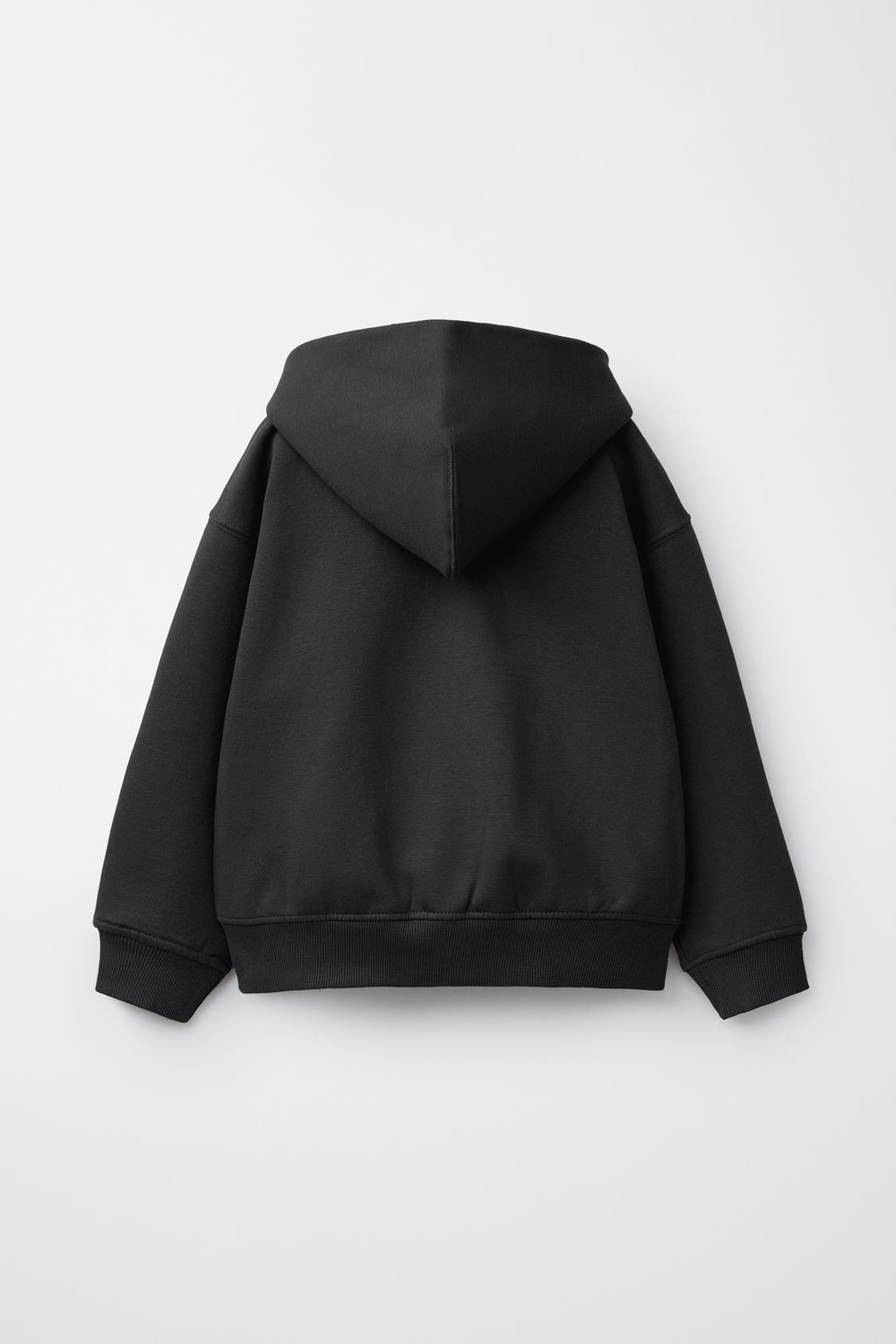 ZARA ОДНОТОННАЯ ТОЛСТОВКА ИЗ ФЛИСА С КАПЮШОНОМ, АНТРАЦИТОВО-СЕРЫЙ