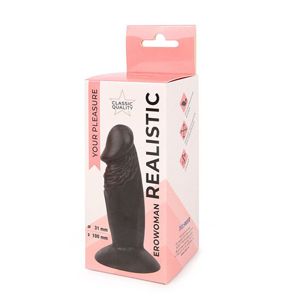 Реалистичный коричневый анальный фаллоимитатор на присоске Bior Toys Erowoman ER-30060-1