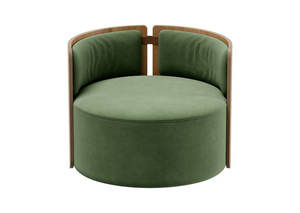 Кресло крутящееся Lagom 800 (зелено-голубой FiberGuard, натуральный дуб)