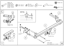 Фаркоп оцинкованный Galia O052С для Opel Zafira 2005-2012(паспорт и сертификат в комплекте)(без электрики)