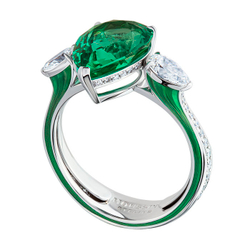 Кольцо с Изумрудом и Бриллиантами, R0020-20/2