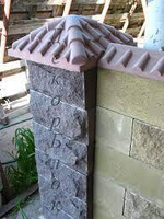 Крышка на колонну забора Черепица