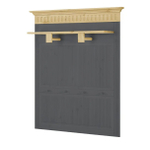 Вешалка настенная, 115х26х130, Хельсинки, для одежды, в прихожую и ванну, деревянная, серый, Dipriz