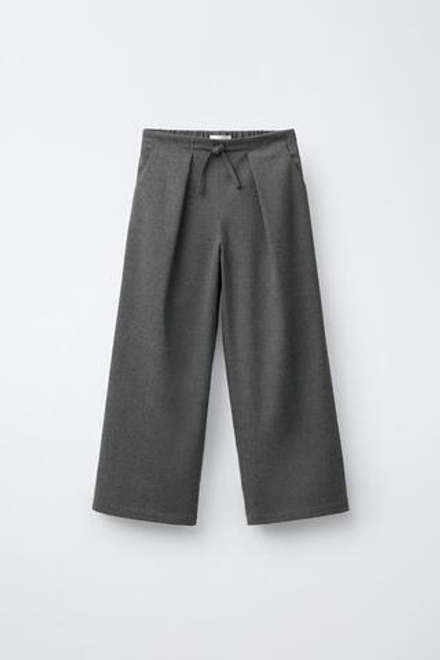 ZARA КОСТЮМНЫЕ БРЮКИ СО СКЛАДКАМИ, СЕРЫЙ