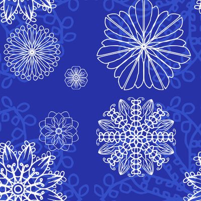 Снежинки на синем фоне