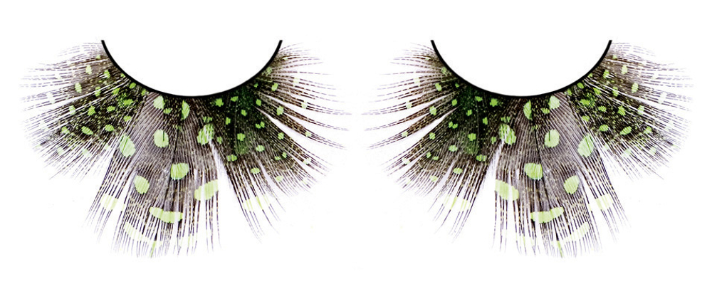 Светло-зелёные ресницы-перья (Цвет: зеленый)