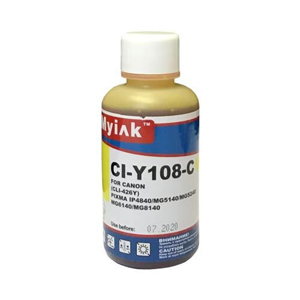 Чернила для CANON CLI-426/526/726Y (100мл, yellow Dye) CI-Y108-C Gloria™ MyInk