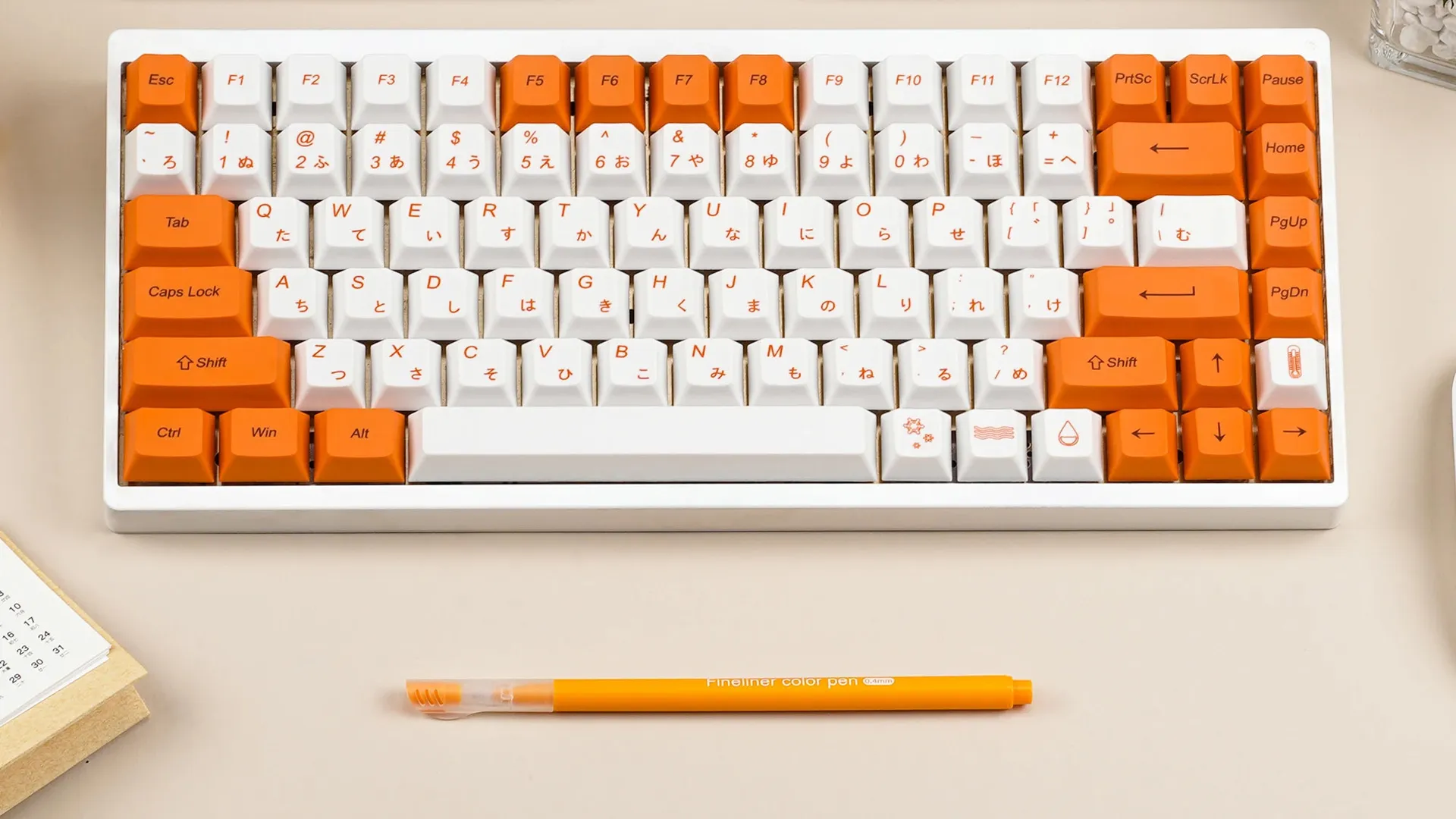 Набор клавиш KBDfans «Cherry Orange&White Italic Japanese» — купить на  сайте профессиональных клавиатур Geekboards