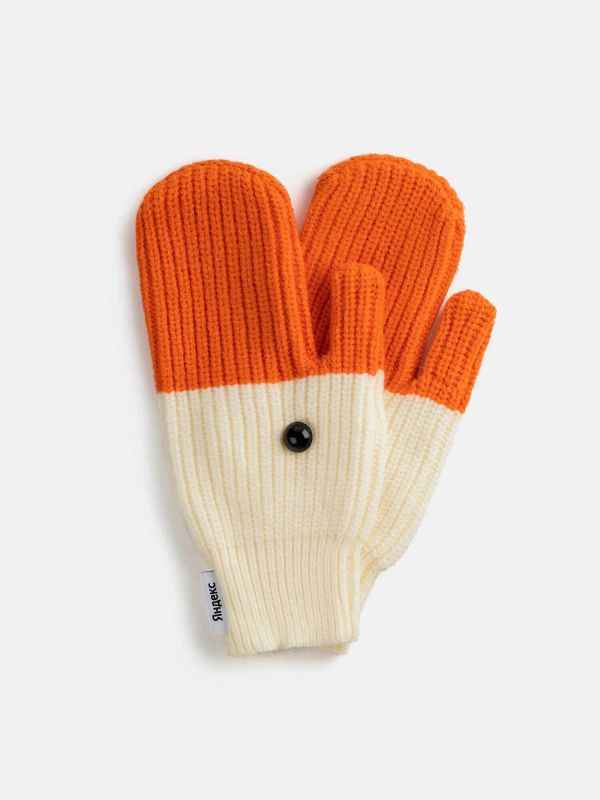 Варежки «Гуси-варежки» оранжево-бежевые - фото 6