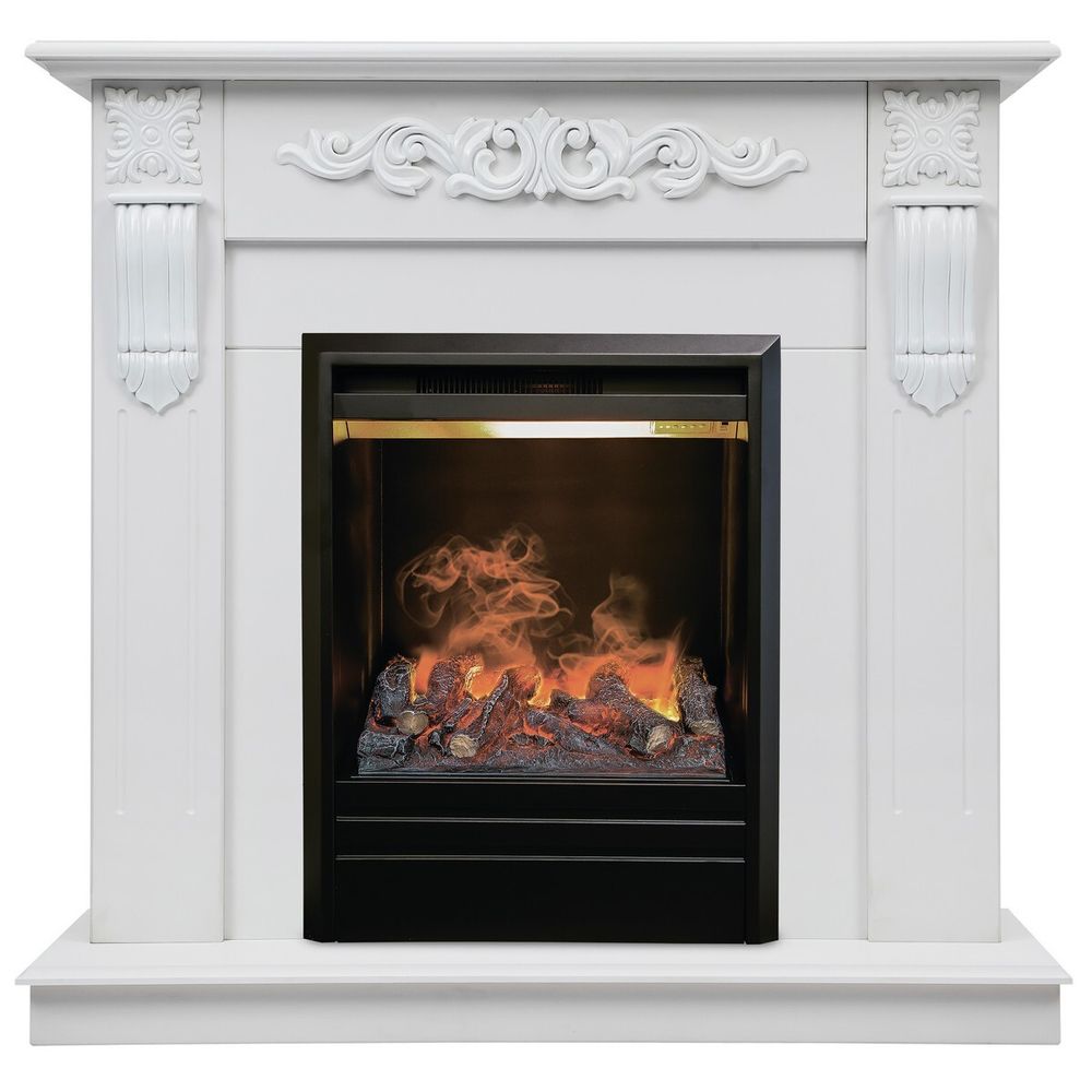 Электрокамин RealFlame Dominica DN белый матовый с очагом 3D Olympic