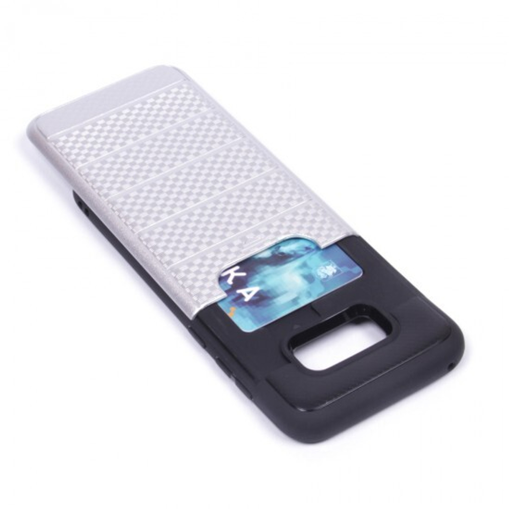 Чехол с вырезами под пластиковые карты для Samsung Galaxy S8 Plus, 009464 Розовое золото