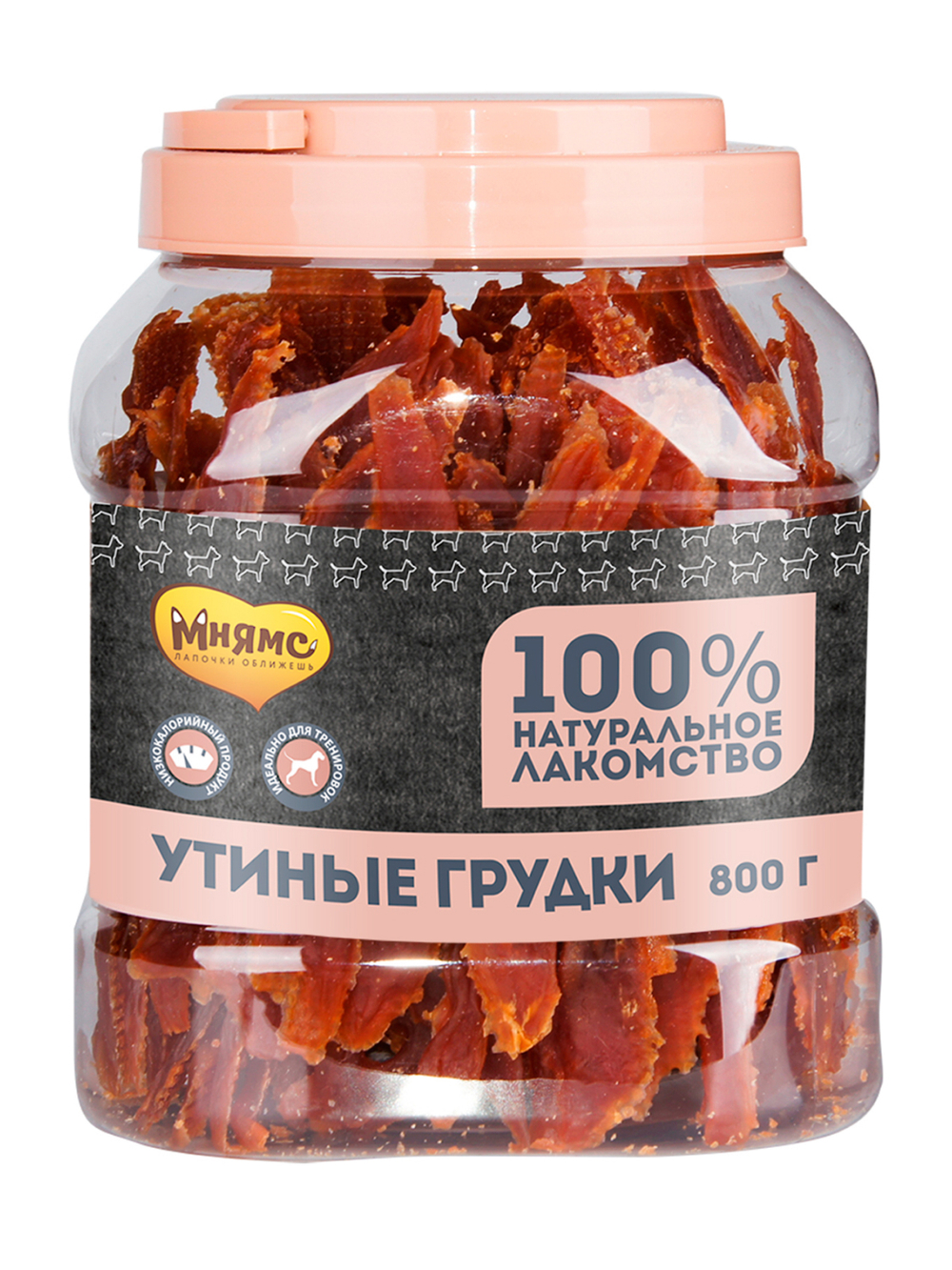 Лакомство Мнямс На каждый день для собак Утиные грудки в банке 800 г