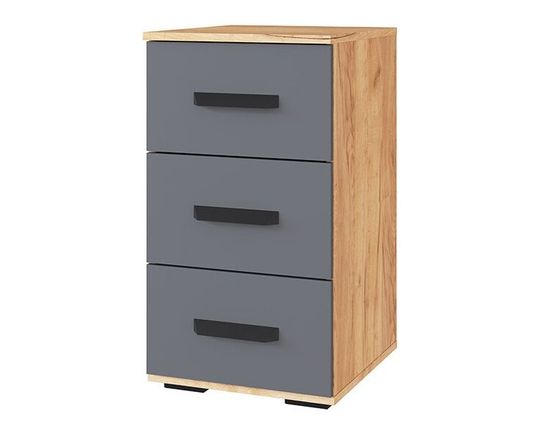 Тумба с ящиками КВАРТЕТ-13 дуб крафт золотой / графит серый