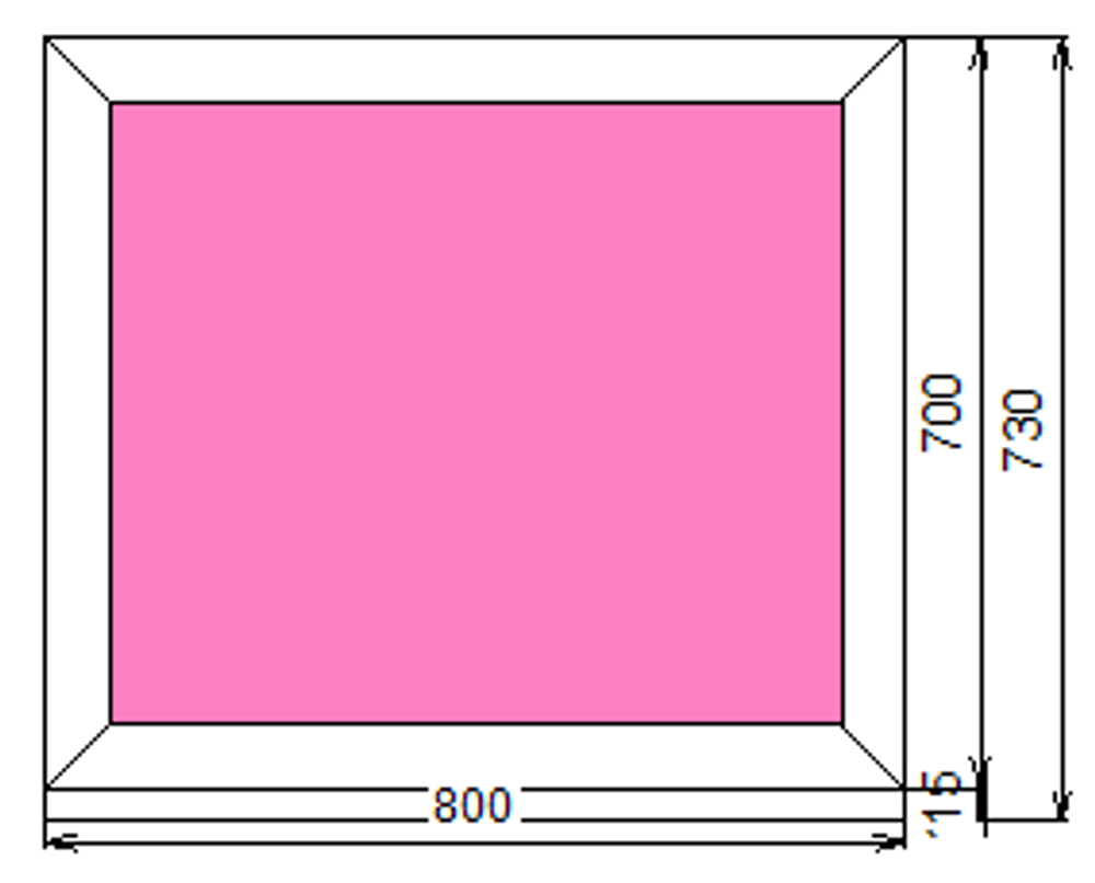 Пластиковое окно 700 х 800  ТермА Эко с глухой створкой