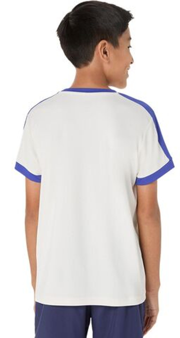 Футболка для мальчика теннисная Asics Boys Tennis Short Sleeve - cream/dark cobalt