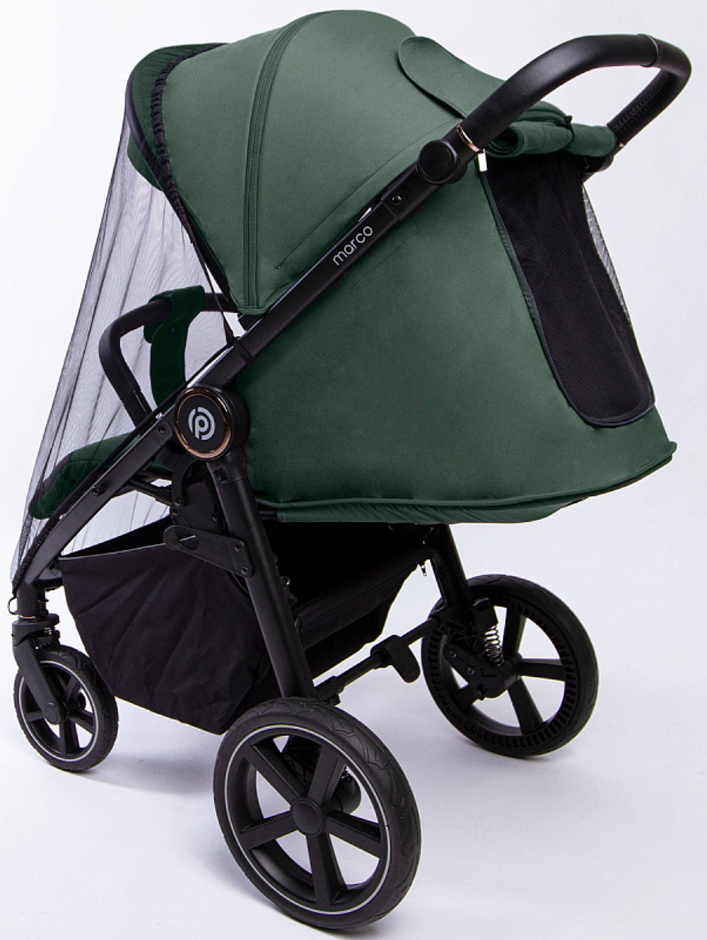 Детская прогулочная коляска Peppy Marco oliva green