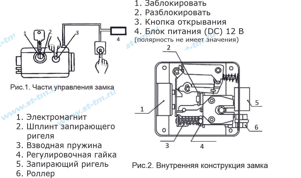 Электромеханический замок накладной нерж. для установки на улице (для калитки и двери) универсальный (Правая/левая, открывается внутрь/наружу)
