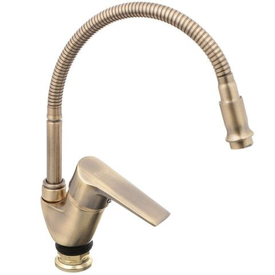 Смеситель для кухни, Frap, гибк излив, с картриджем, бронз, F4330-4