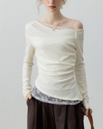 Лонгслив белый кружевной в стиле пэчворк на одно плечо. NEW COLLECTION!