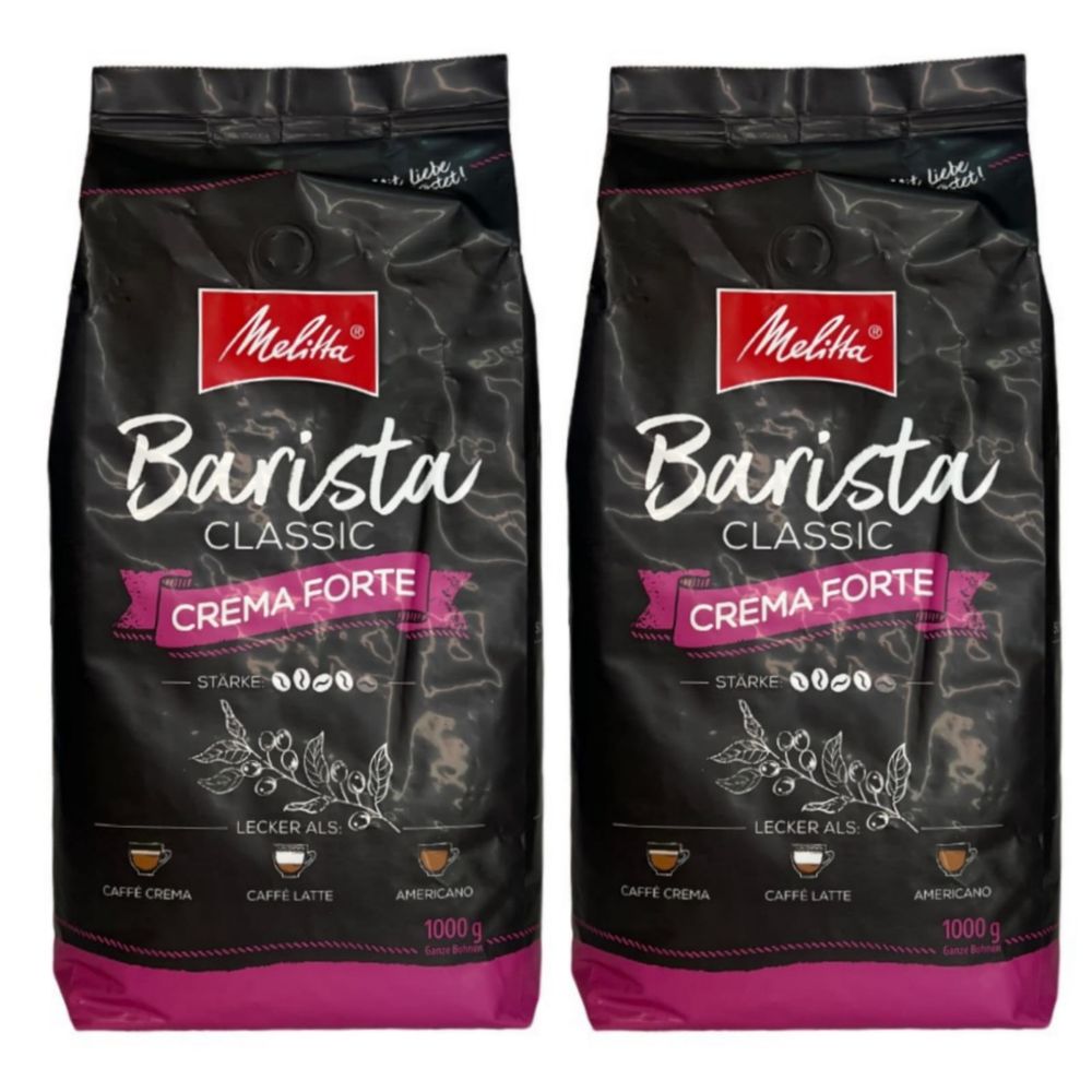 Кофе в зернах Melitta Barista Crema Forte, 1 кг, 2 шт