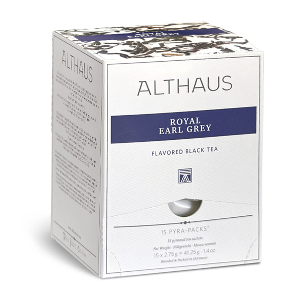 Чай черный Althaus Royal Earl Grey ароматизированный в пирамидках, 15 шт