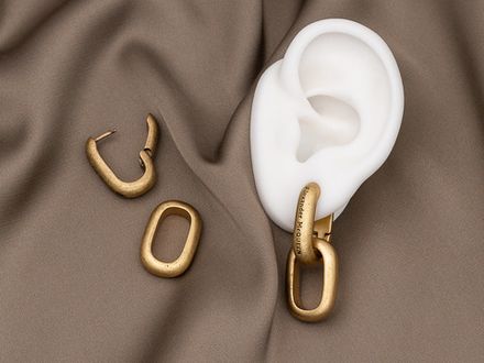 Серьги-Кольца с овальным подвесом, 40мм