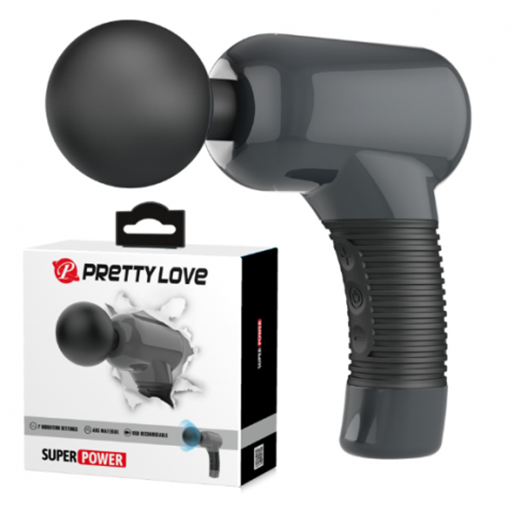 Универсальный вибромассажер Super power 7 режимов вибрации (серо-черный)
