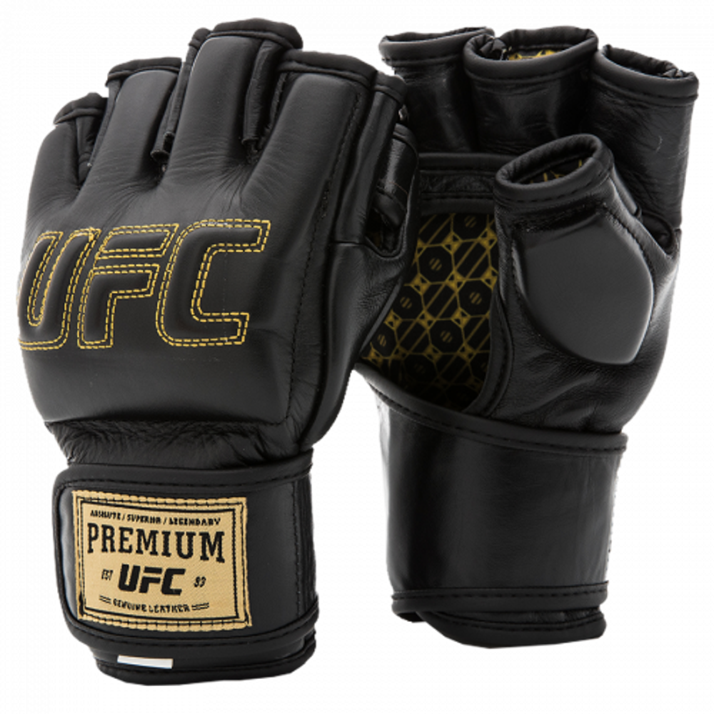 UFC Премиальные MMA тренировочные перчатки 6 унций чёрные L/XL