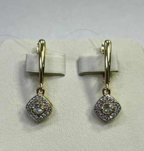 Серьги из золота с фианитами