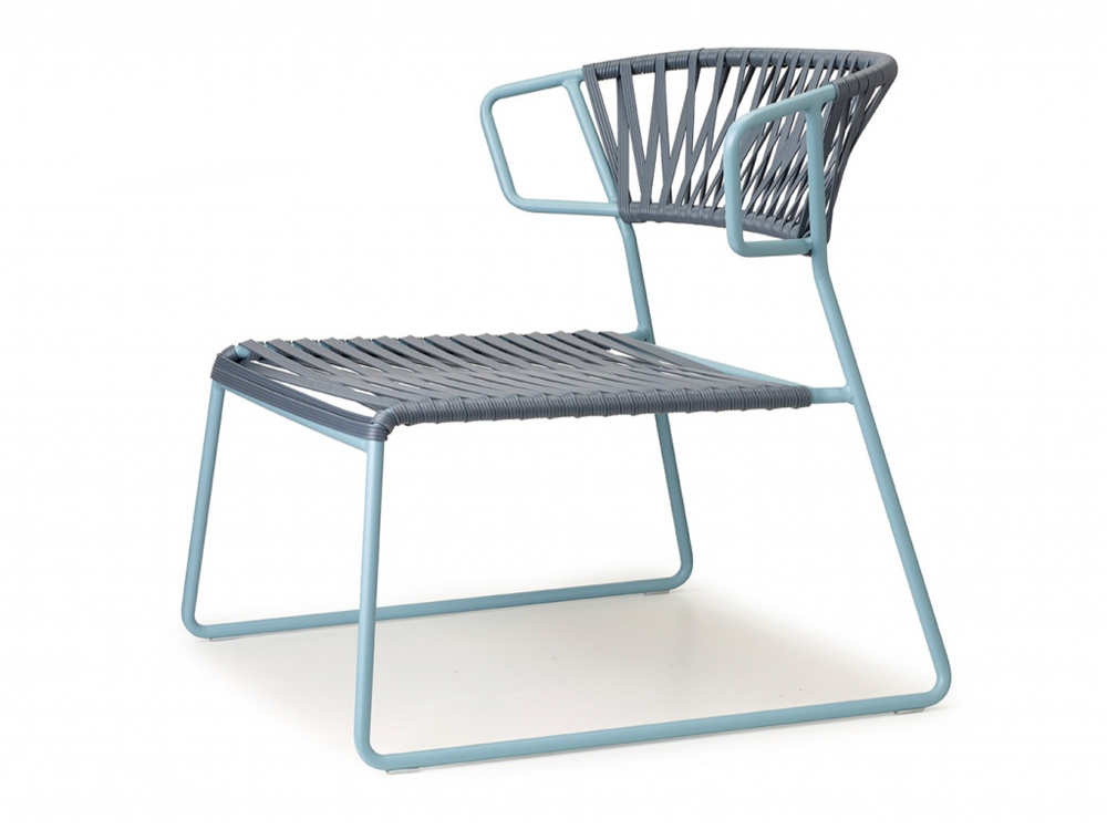 Кресло лаунж плетеное Scab Design Lisa Lounge Club, голубой, графит