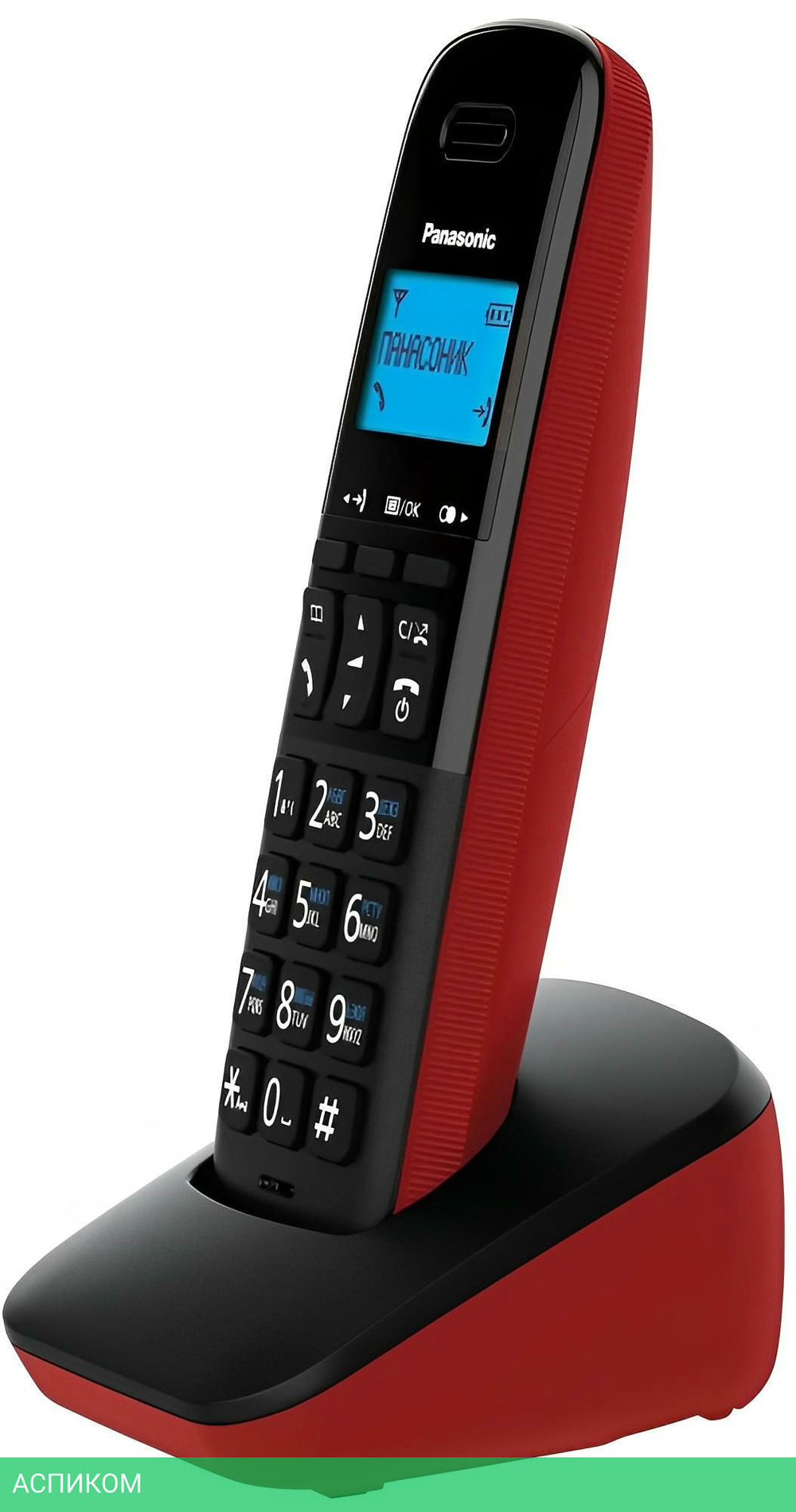 Радиотелефон DECT Panasonic KX-TGB610RUR черный/красный