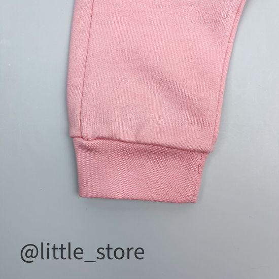 Штанишки из футера с начесом "Ежики" розовый жемчуг