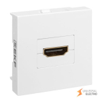 Розетка HDMI, 2 модуля, 1 гнездо, без индикатора, белая EKF