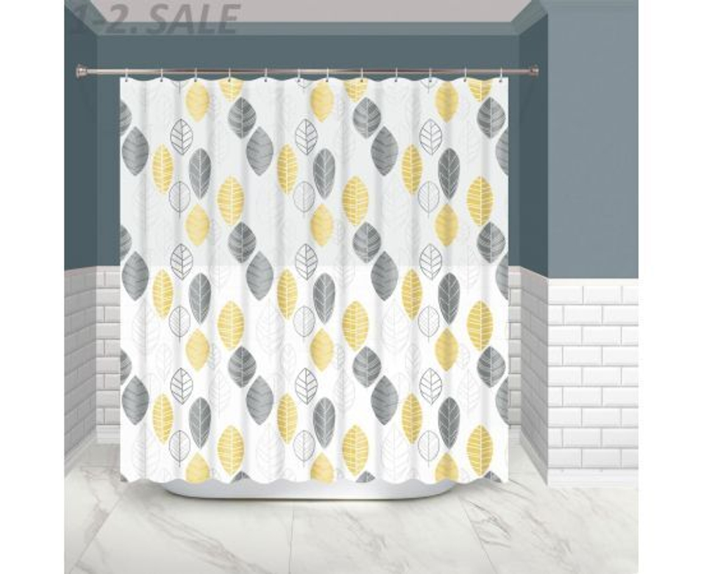 Шторка для ванной Master House Флора PEVA ширина 200см, 200*180см прозрачные люверсы, кольца 12шт