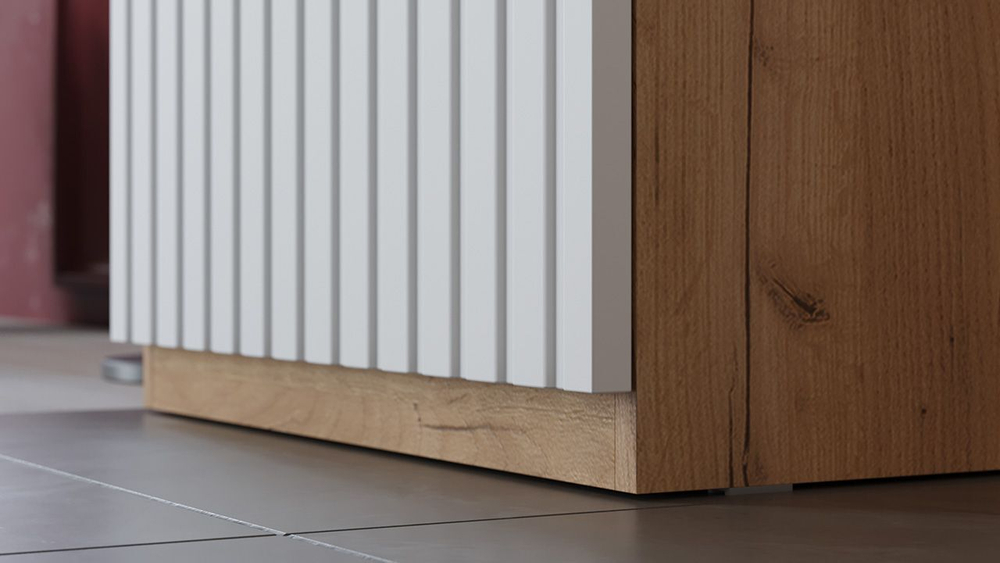 Прихожая с вешалкой комплект мебели Дуб Крафт золотой/Белый матовый 190х43х226 см