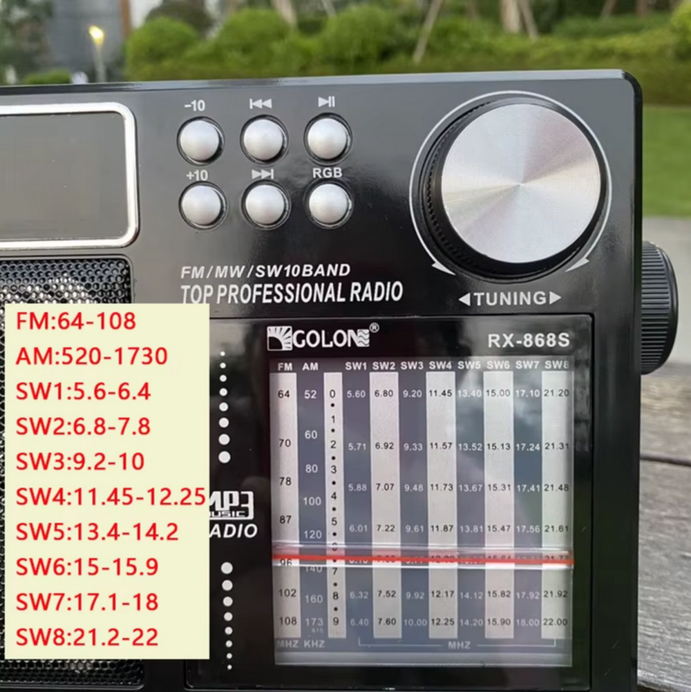 Радиоприемник с MP3 плеером+Solar panel Golon RX868S