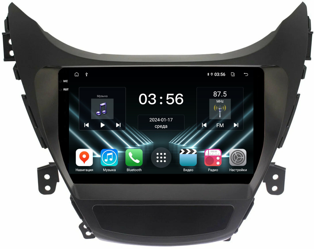 Магнитола для Hyundai Elantra 5 MD 2010-2013 - FarCar DX360M монитор 9.5" IPS на Android 13, 4+64Гб, CarPlay