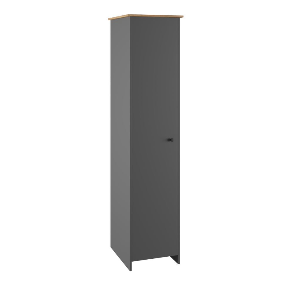 Шкаф-пенал напольный с полками Дуб крафт золотой/Графит 51,5х52,3х210 см