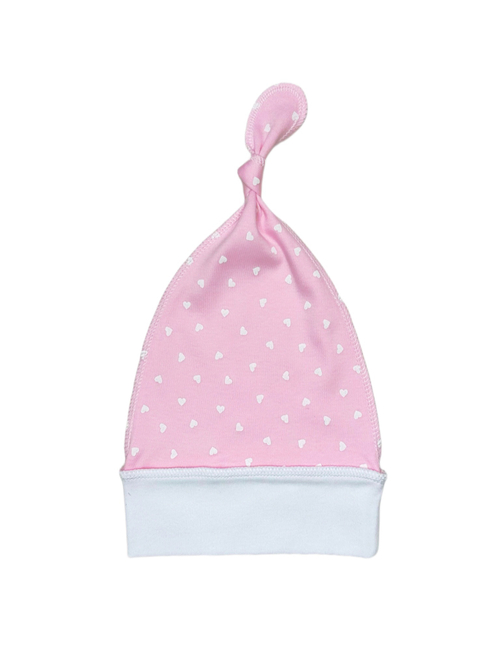 Шапочка-узелок Горошек pink