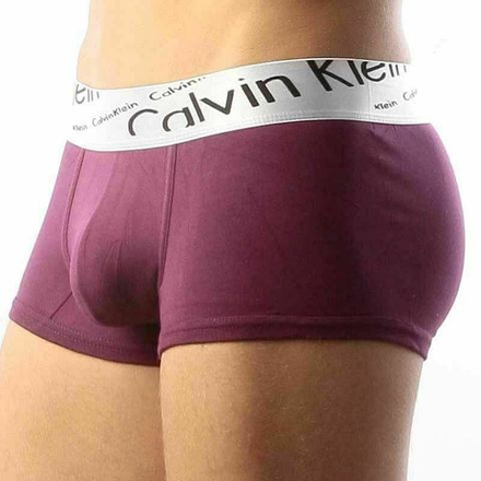 Мужские трусы боксеры фиолетовые с косой резинкой Calvin Klein Steel Boxer Italics Violet