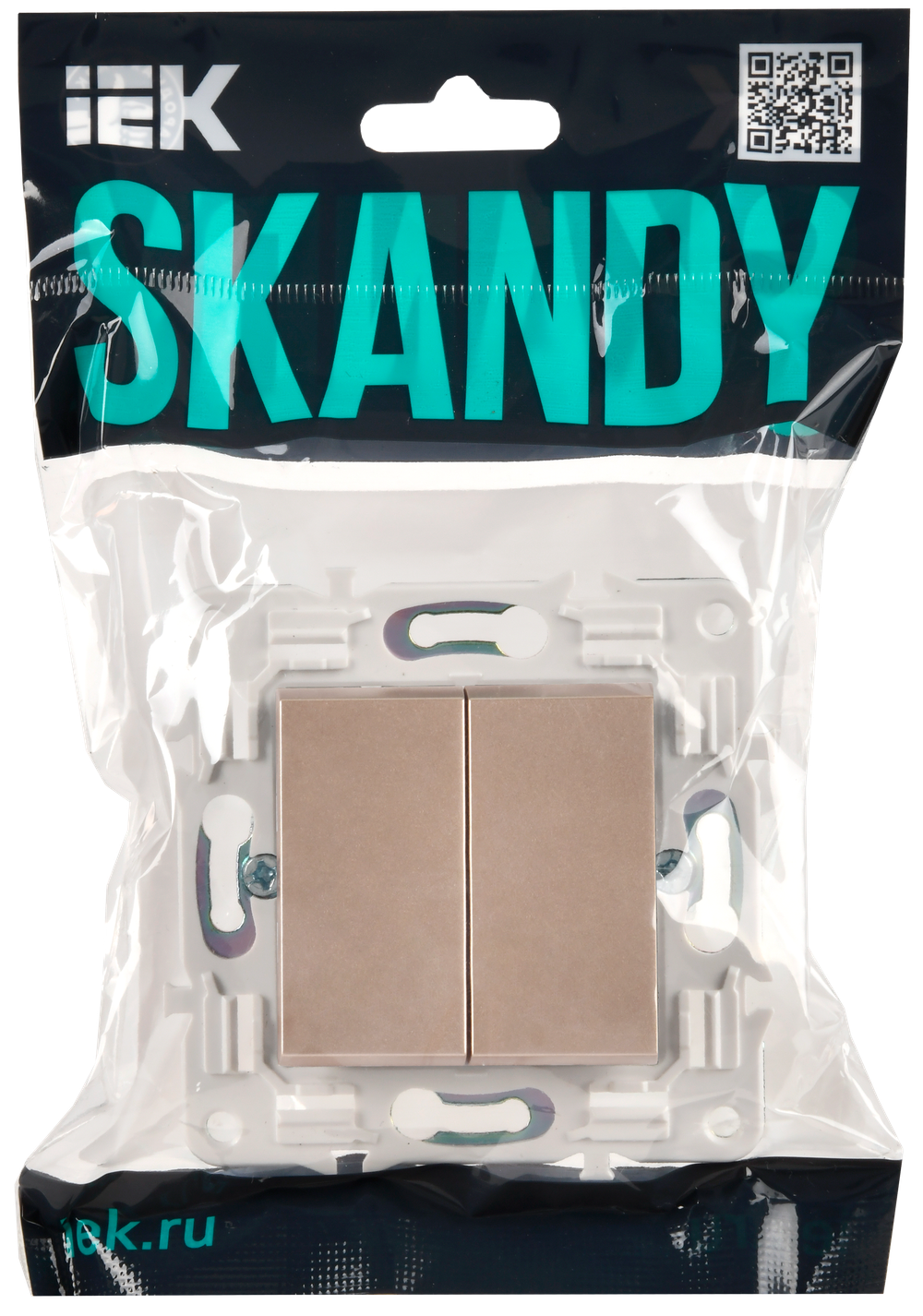 SKANDY Выключатель 2-клавишный проходной 10А SK-V05Sa песочный IEK