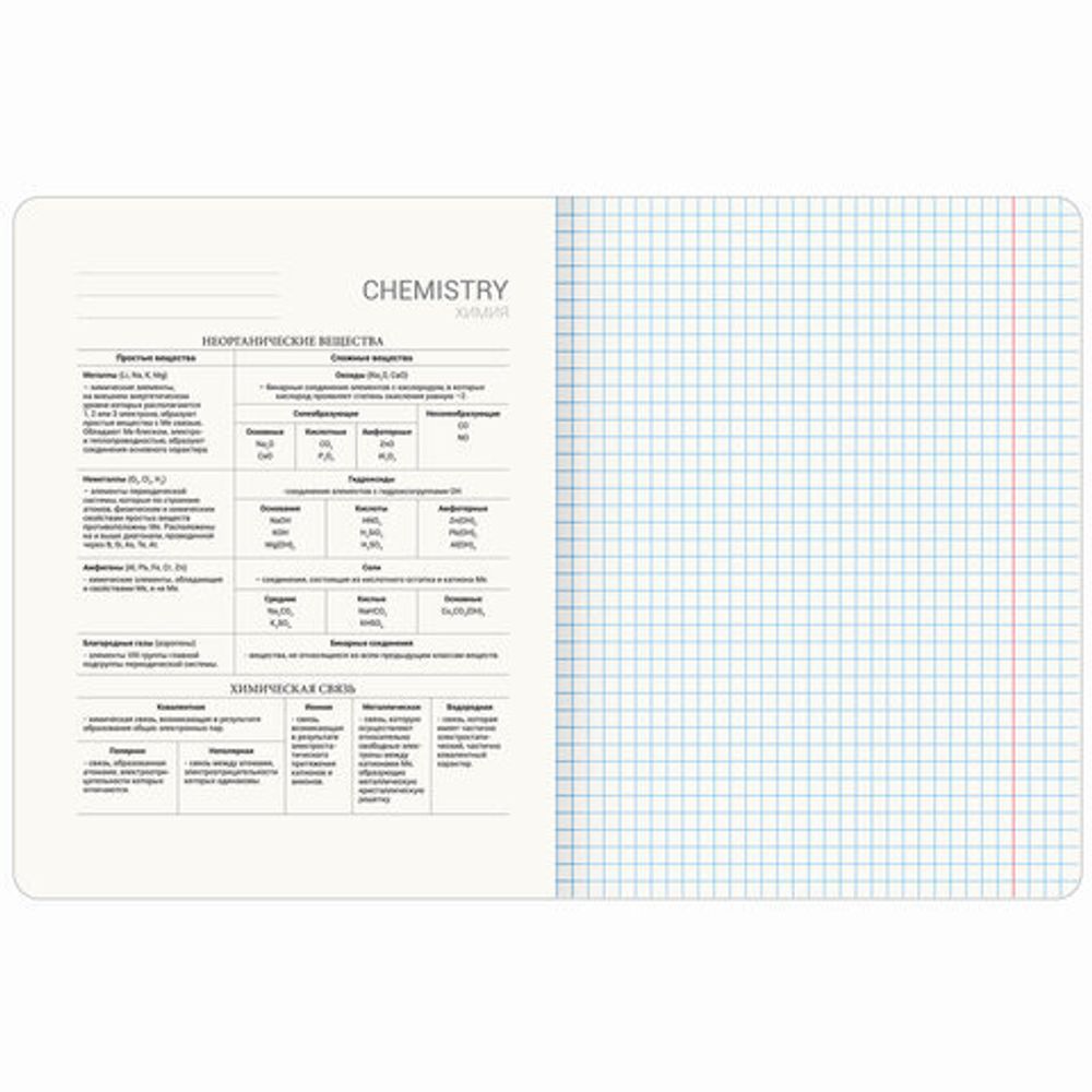 Тетрадь предметная КЛАССИКА ПРИРОДА 48 л., обложка картон, ХИМИЯ, клетка, подсказ, BRAUBERG, 405093