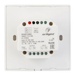 Панель SMART-P15-DIM-IN White (230V, 1A, TRIAC, Rotary, 2.4G) (Arlight, IP20 Пластик, 5 лет) 025040