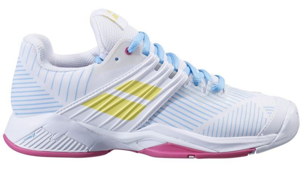 Женские Кроссовки теннисные Babolat Propulse Fury All Court Women - white/sulphur spring