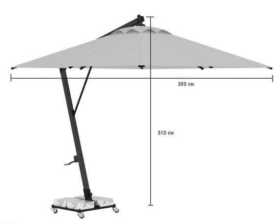 Зонт для кафе профессиональный  Banana, Ø350 см
