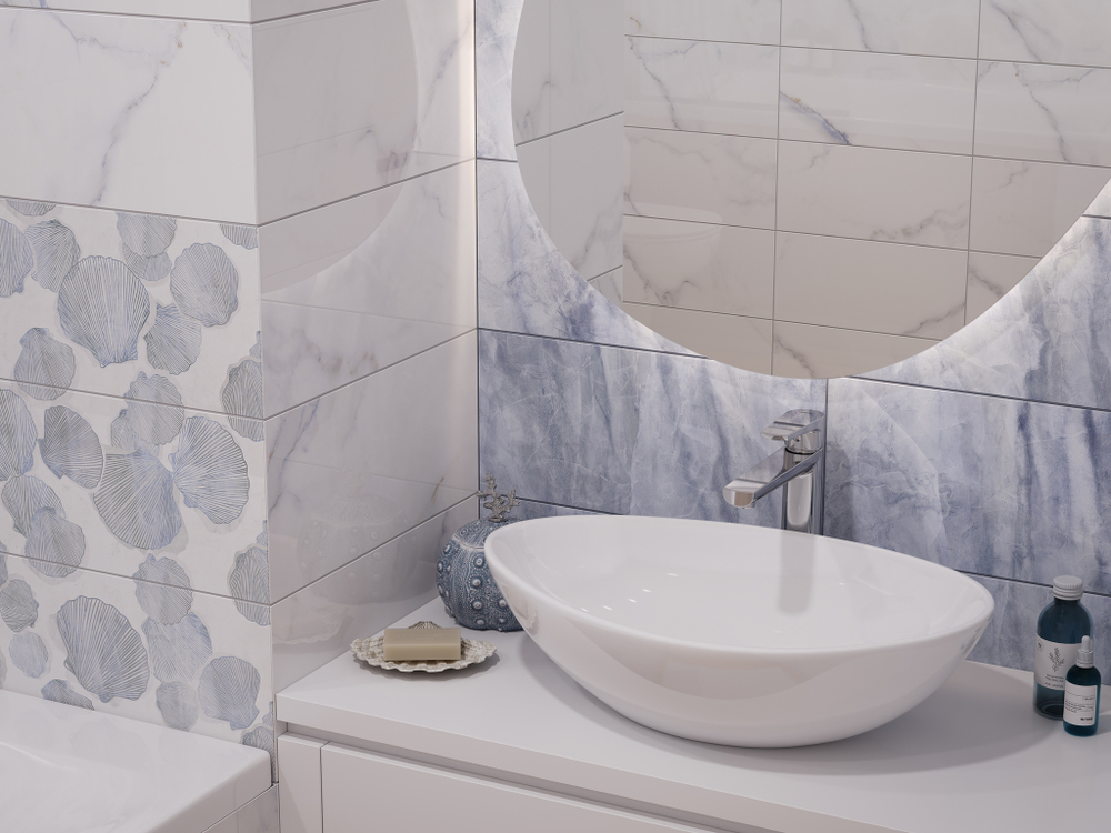 Плитка настенная Cersanit Mare 17449 20x44 см 1.144 м² глянцевая цвет синий